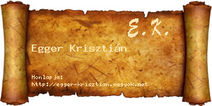 Egger Krisztián névjegykártya